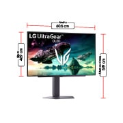 Imagen con dimenciones Monitor LG UltraGear  27GX704A-B